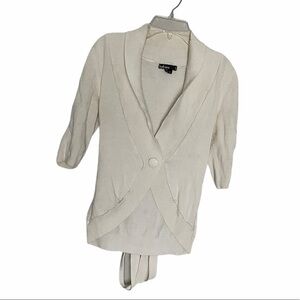 Takara 3/4 sleeve cover up cardigan cream small